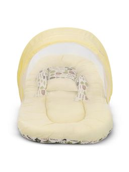 BAYBEE - Yellow New Born Baby Bed Mattress With Mosquito Net (0-6 Months)