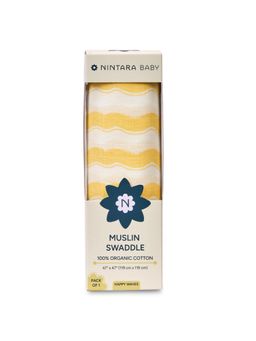 NINTARA BABY - Yellow Stripes Organic Cotton Ultra-Soft Swaddle (18-24 Months)