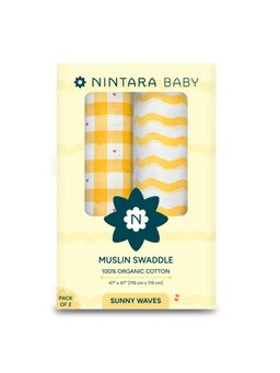 NINTARA BABY - Multi-Color Organic Cotton Ultra-Soft Swaddle (Pack of 2) (18-24 Months)