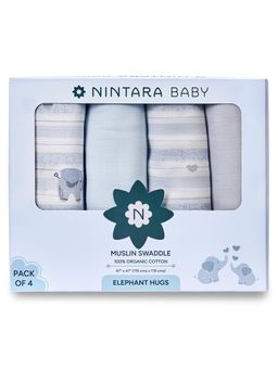 NINTARA BABY - Multi-Color Organic Cotton Ultra-Soft Swaddle (Pack of 4) (18-24 Months)