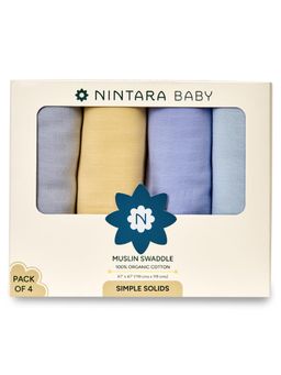 NINTARA BABY - Multi-Color Organic Cotton Ultra-Soft Swaddle (Pack of 4) (18-24 Months)