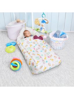 Polka Tots - Off White Balloon Print Cotton Sateen Bow Baby Sleeping Bag (18-24 Months)