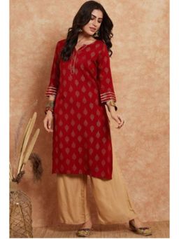 Gahan - Red Foil Printed with Gota Work Kurta