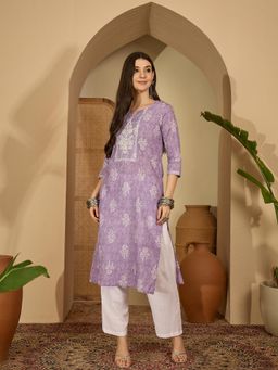 Gahan - Womens Lavender Blended Kurta
