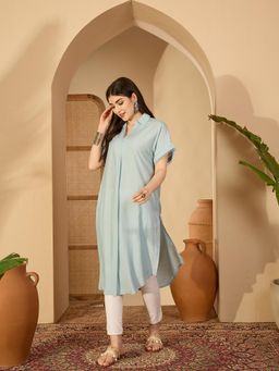 Gahan - Womens Blue Blended Kurta