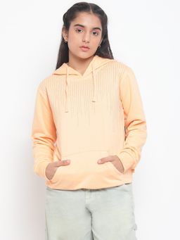 Lil Tomatoes - Girls Fleece Solid Sweatshirt Peach