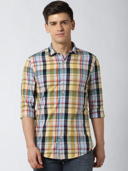 Peter England - Jeans Yellow Full Sleeves Casual Shirt