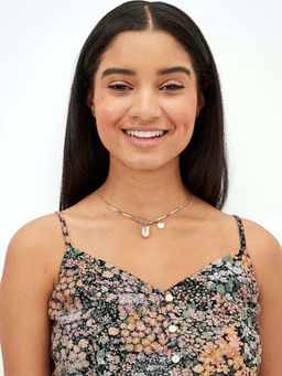 American Eagle - Black Floral Crop Top