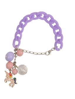 Arendelle - Purple Chain with Beads and Unicorn Charm Bracelet