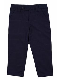 Allen Solly Junior - Boys Navy Blue Checked Trousers