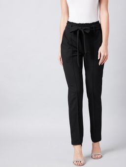 AAREIN - Black Solid Casual Trouser