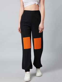 AAREIN - Black Solid Casual Joggers