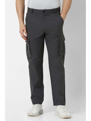 Buy Van Heusen Men Grey Solid Regular Fit Casual Cargo Pant (30) Online