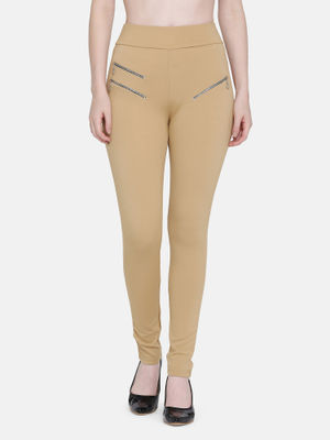Aesthetic Bodies Solid Jegging - Beige 