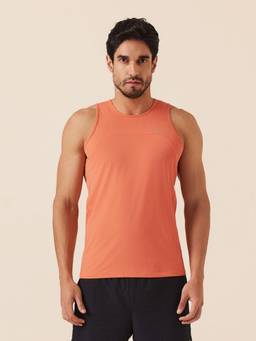 STRCH - Coral Typography Regular Fit Sleeveless Gym Tank