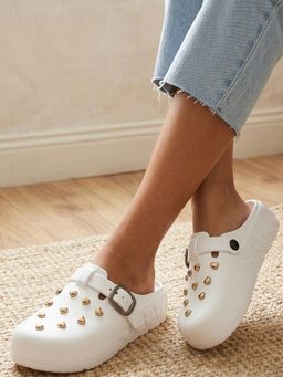 ELLE - Women White Clogs
