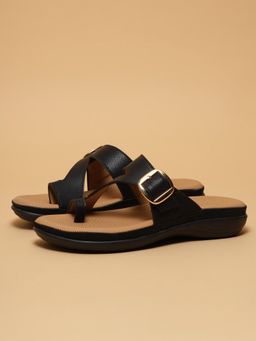 ERIDANI - Women Levi Black Slip On Sandals