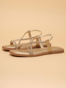 ERIDANI - Women Nydia Gold Embellished Strappy Sandals