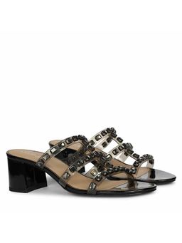 Saint G - Women Stone Embellished Black Block Heels