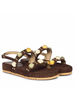 Saint G - Women Brown Multi Stone Sandals