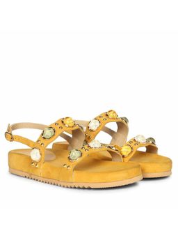 Saint G - Women Yellow Multi Stone Sandals