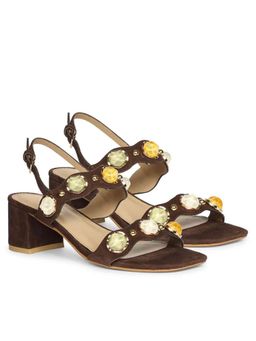 Saint G - Women Brown Suede Leather Block Heels