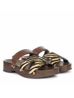 Saint G - Women Brown Leather Platform Sandals