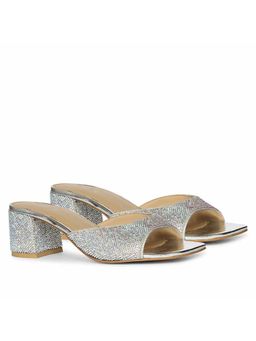 Saint G - Women Silver Crystal Block Heels