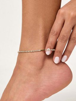 White Lies - Tennis Adjustable Anklet Gold