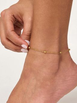 White Lies - Gold Bead Adjustable Anklet