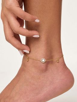 White Lies - Spotlight Adjustable Anklet Gold