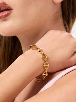 White Lies - Bold Link Adjustable Bracelet Gold