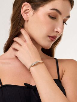 White Lies - Thin Tennis Cuff Adjustable Bracelet