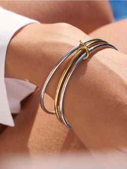 White Lies - Two-Silver Gold Bangle