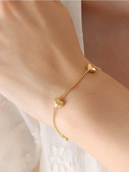 White Lies - Gold Heart Adjustable Bracelet