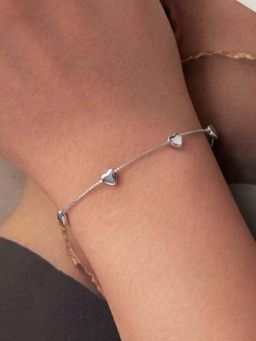 White Lies - Siver Heart Adjustable Bracelet