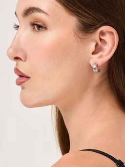 White Lies - Silver Ice Huggies Hoop Earrings
