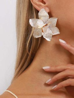 White Lies - Oversized Bloom Drop Earrings