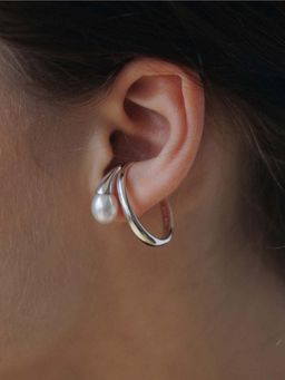 White Lies - Pearl Loop Ear Cuff