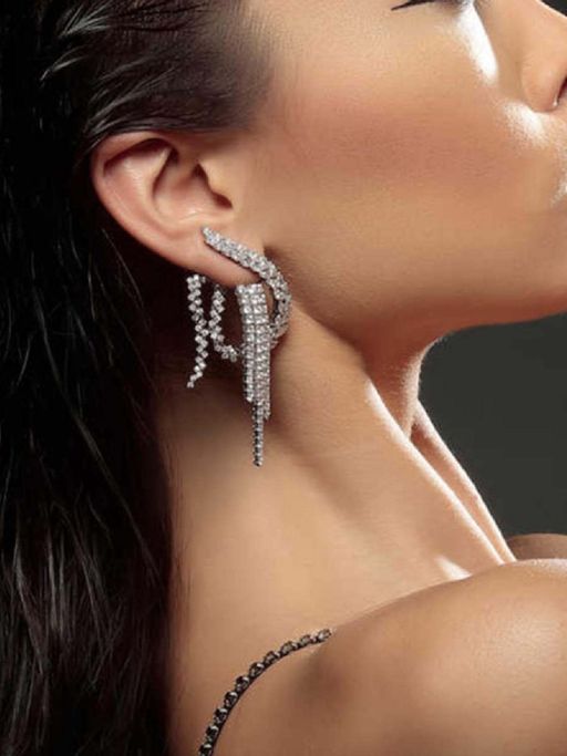 White Lies Glacier Curve Drop Earrings