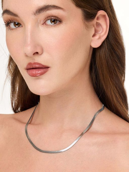 White Lies Snake Necklace Silver