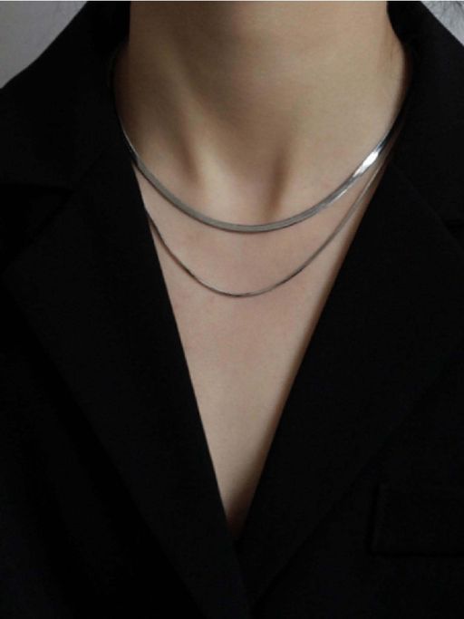 White Lies Double Layer Snake Chain - Silver
