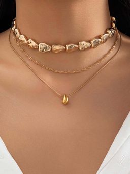 White Lies - Golden Pearl Layered Adjustable Necklace