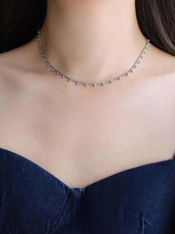 White Lies - Silver Bead Adjustable Necklace