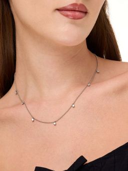 White Lies - Dewdrop Station Adjustable Necklace Silver