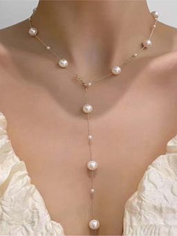 White Lies - Pearl Dot Adjustable Necklace