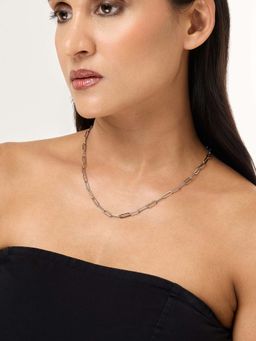 White Lies - Silver Link Adjustable Necklace