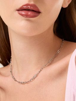 White Lies - Paperclip Crush Adjustable Necklace Silver