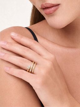 White Lies - Serpentine Crystal Adjustable Ring Gold