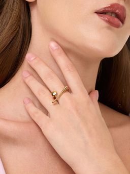 White Lies - Edge Adjustable Ring Gold